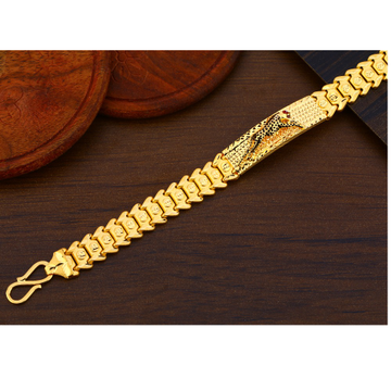 916 Gold Gentlemen's Fancy Plain Bracelet MPB360