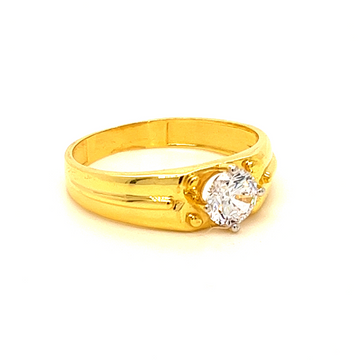 22k yellow gold elite single stone cz ring by 