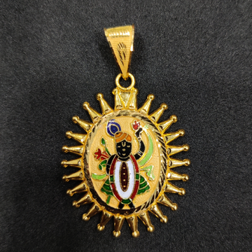 916 Gold Fancy Gent's Shreenathji Minakari Pendant