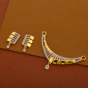 22kt cz designer hallmark pendant set mp284