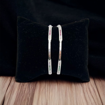 925 Silver Pink Diamond Micro Bangles by 