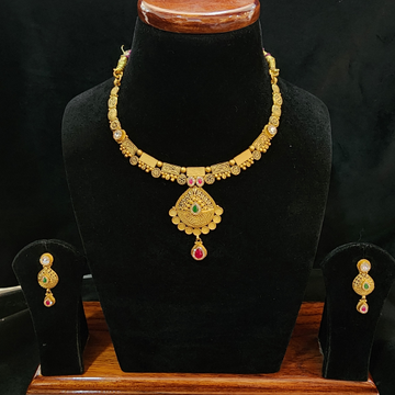 916 Gold Antique Swory Jadtar Short Set by 