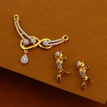 22KT Gold Ladies CZ Mangalsutra Pendant MP342