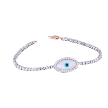 Retailer of 18k rose gold lab grown diamond evil eye bracelet  Jewelxy   234164