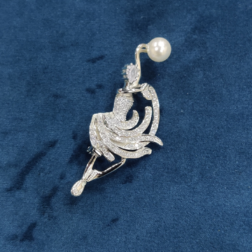925 Sterling Silver Dancing Girl Brooch by Veer Jewels