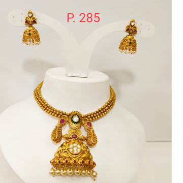 Antique Gold Polish Beads &  Jhumka style pendant...