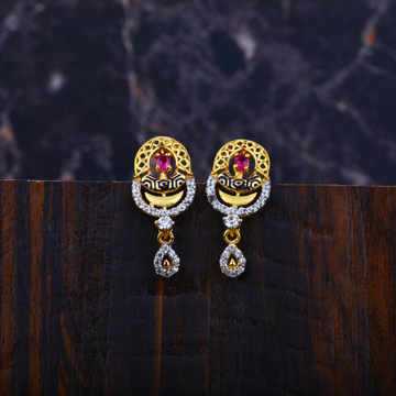 Ladies Cz Gold 916 Earrings-LFE54
