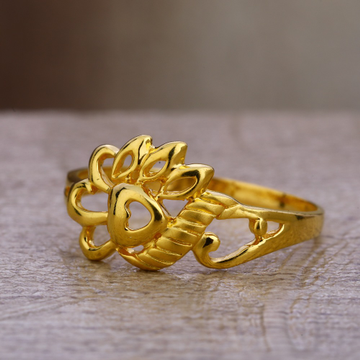 916 Gold Women's  Designer Plain Ring LPR397