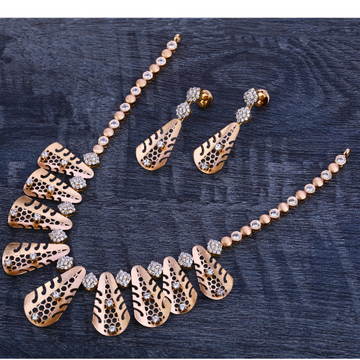 750 Rose Gold Hallmark Designer Women's Necklace S...