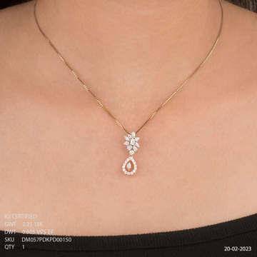18K Gold Delicate Diamond Pendant Chain
