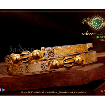 916 Gold Elegant Design Bangle  by Saideep Jewels