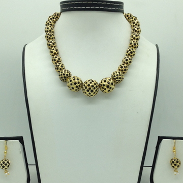 Black cz balls graded necklace set jnc0129