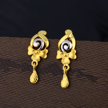 Ladies 916 Gold Designer Plain Earring -LPE158