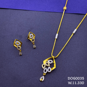22.k Gold Fancy Chain Pendant Set by 