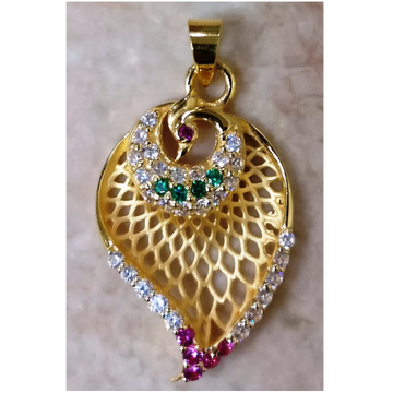 22kt gold casting cz peacock pendant for women by 