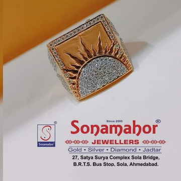 916 Gold CZ Surya Design Ring sj-r001 by Sonamahor Jewellers