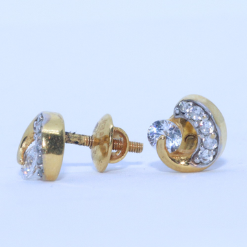 22KT / 916 Gold Small Delicate Round Shape Top Ear... by 