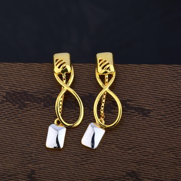 Ladies 916 Gold Designer Plain Earring -LPE117