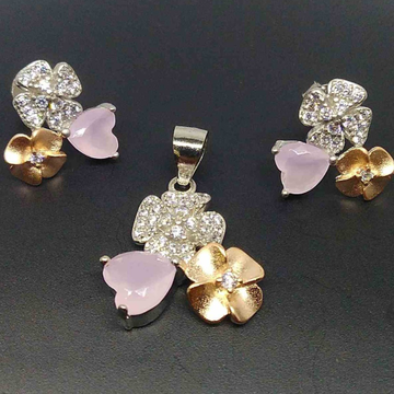 925 silver heart & flower designer fancy pendant b... by 