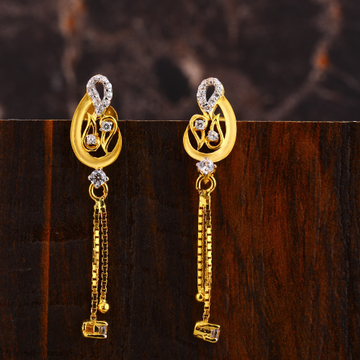 22KT Gold CZ Designer Women's Hallmark  Earring LF...