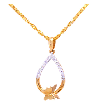 Charismatic butterfly diamond gold pendant