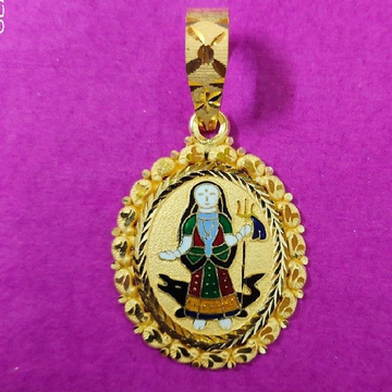 916 Gold Fancy Pendant Khodiyar Ma Minavala by Saurabh Aricutting