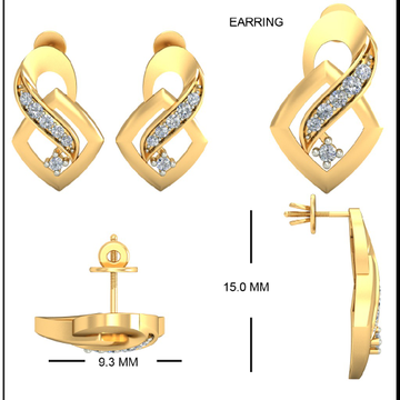 22KT Yellow Gold Samali Earrings For Women