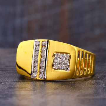 22KT CZ Gold Fancy Hallmark Gentlemen's Ring MR765