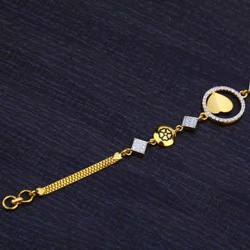 Ladies 916 Gold Cz Bracelet-LB169