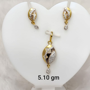 Daily wear Cz pendant set by 