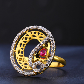 916 cz gold stylish diamond ladies  ring lr783