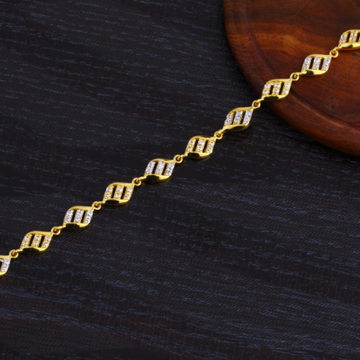 916 Gold Ladies CZ Classic Bracelet LB453