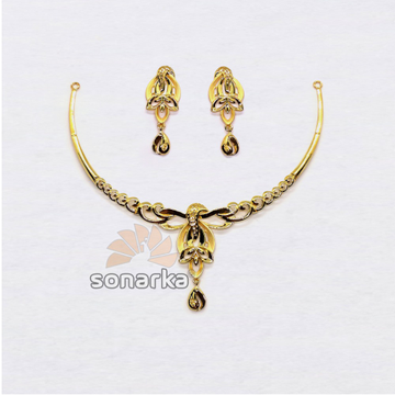 22k-Light-Weight-Gold-Necklace-Set-Design by 