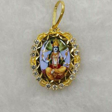 22KT Gold Vishnu Bhagvan Photo Pendant