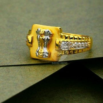 22ct Ashoke Stambh Cz Gold Ring