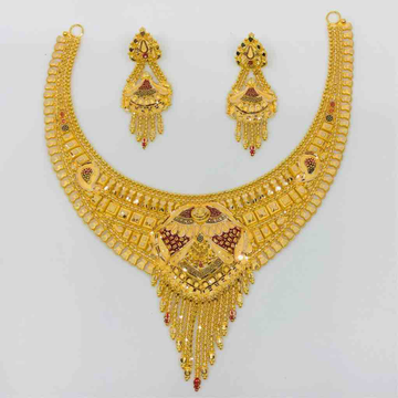 18kt exclusive ladies necklace set by Prakash Jewellers