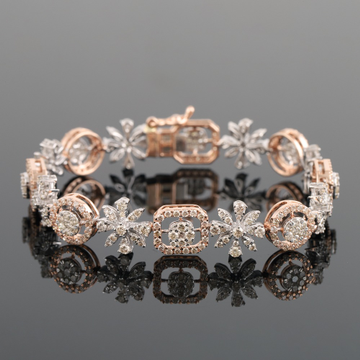 18kt gold flower design diamond bracelet by 