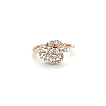14K Rose Gold Diamond Larme Twist Ring