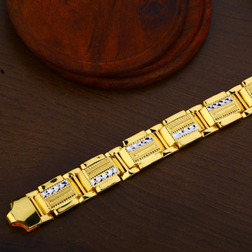 Mens 22K Plain Gold Bracelet-MPB64