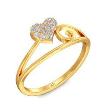 18kt yellow gold heart shaped ring for women by 
