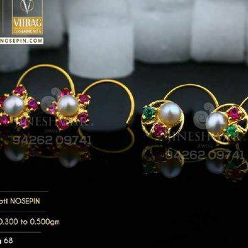 Gold Colorful Moti nosepin