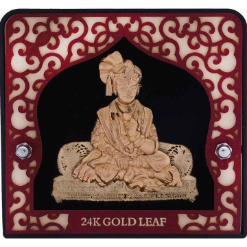 Shree Swami Narayan Frame In 24K Gold Foil MGA - A...