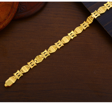 916 Gold Men's Delicate Hallmark Plain Bracelet MP...