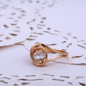 750 Rose Gold Cz Hallmark Designer Ladies Ring RLR...