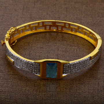 Manufacturer of Mens fancy 916 blue stone kada bracelet-mkb03