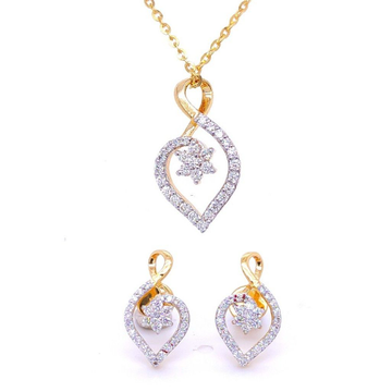 Abstract Diamond Pendant And Earrings Set