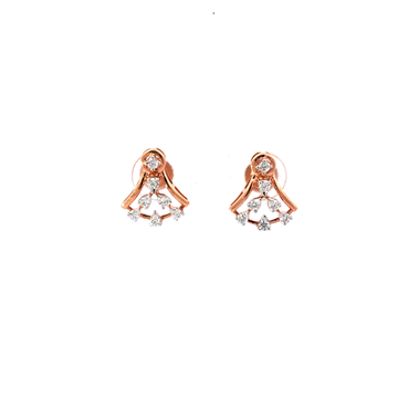 18kt twinkle bell diamond earrings in rosegold