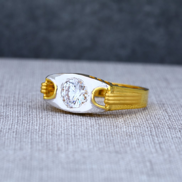 Mens 916 Solitaire Gold Fancy Ring-MSR18