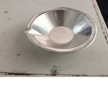 silver  simple round shape diya / deepak use pooja by 