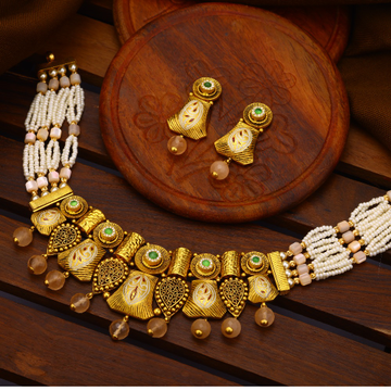 22k 916 antique gold necklace set by 